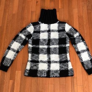 Talbots Large black and white turtleneck sweater